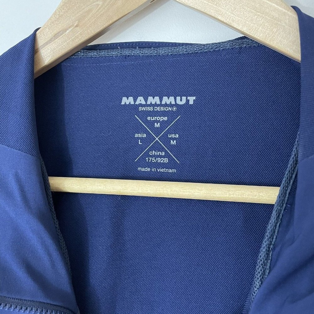 Mammut Macun Jacket Mens M Navy Blue Water Repellent Hooded Soft Shell Coat EUC - Picture 10 of 14